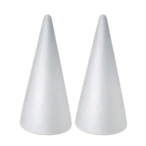 2 Foam Cones Christmas Tree Cones (38x13.5cm)