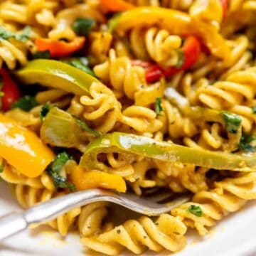 Rasta Pasta on a plate.