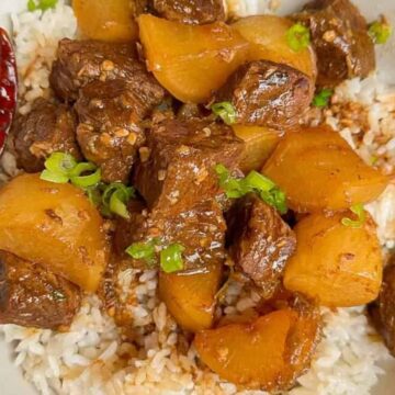 Chinese braised beef stew with daikon recipe