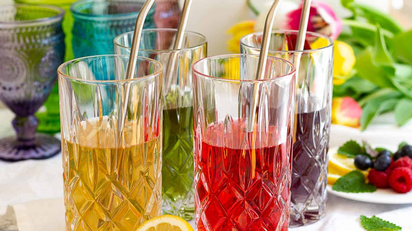 Infused Cold Brew Tea glases.