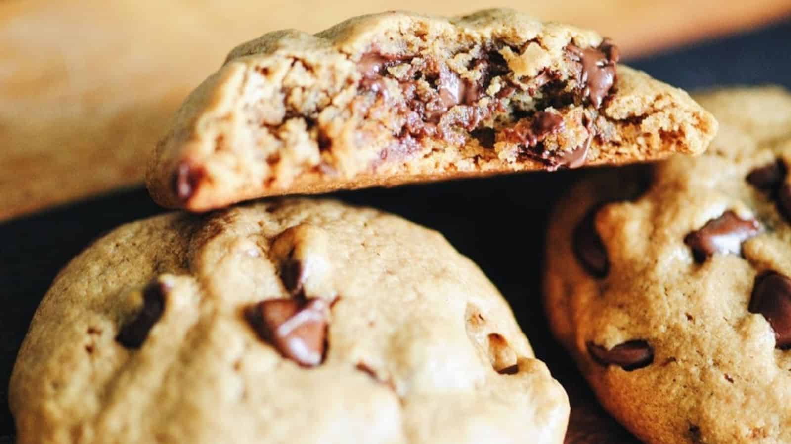 Sweet chocolate chip cookies, fresh baked at the immigrant’s table, showcasing diverse culinary traditions.