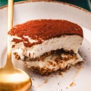 A dessert on a plate.