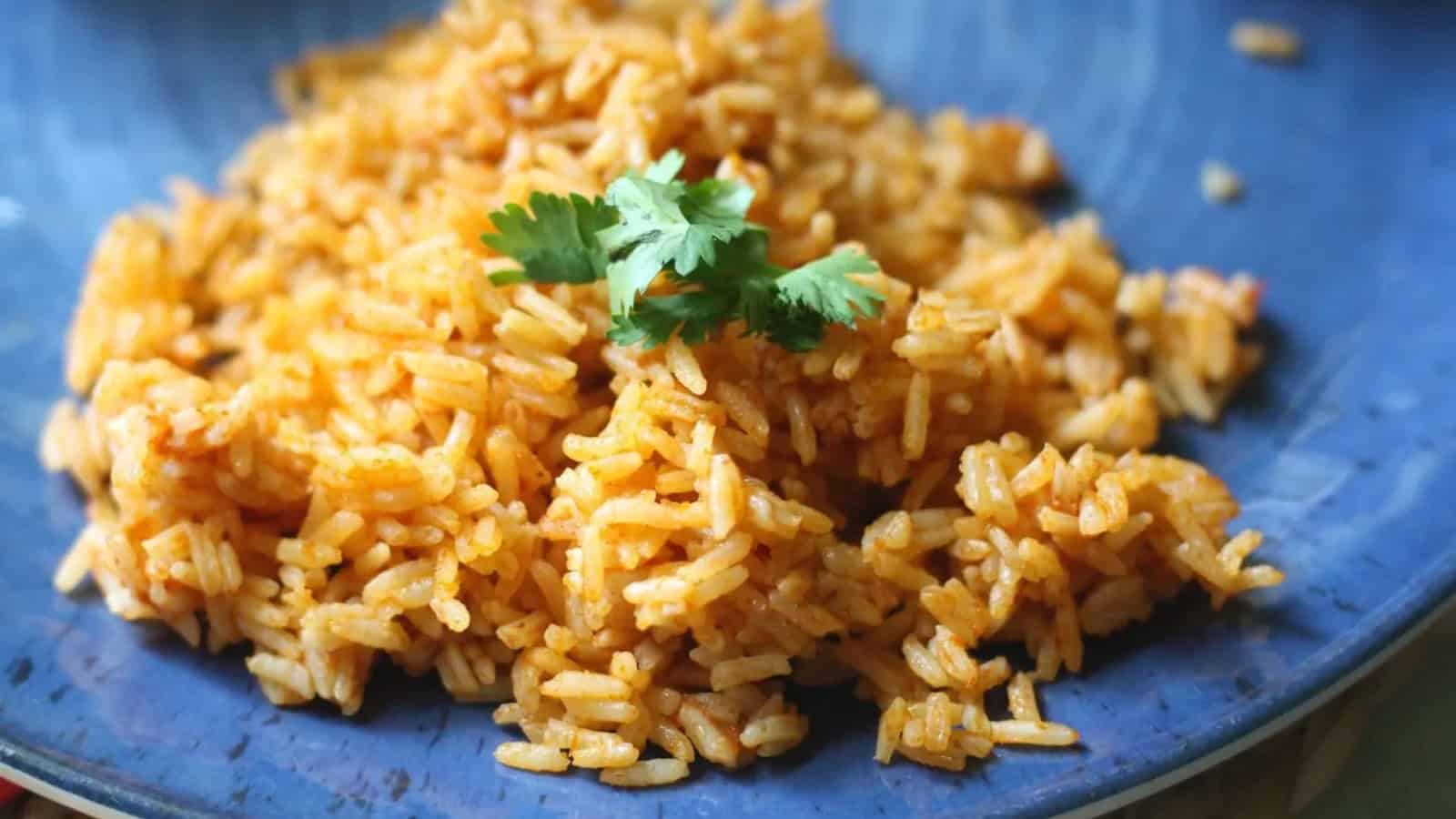 Plate of Mexican rice.