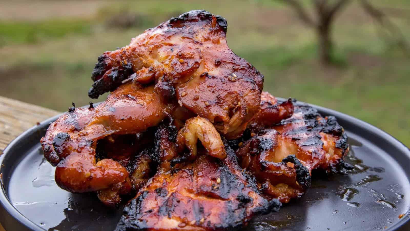 Spicy grilled chicken teriyaki glazed with a sweet and savory sauce.