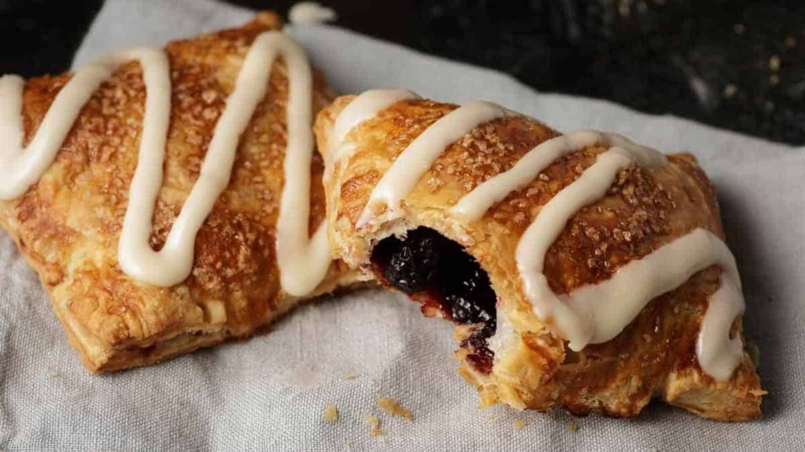 Cherry hand pies baked until golden and filled with sweet cherry filling.
