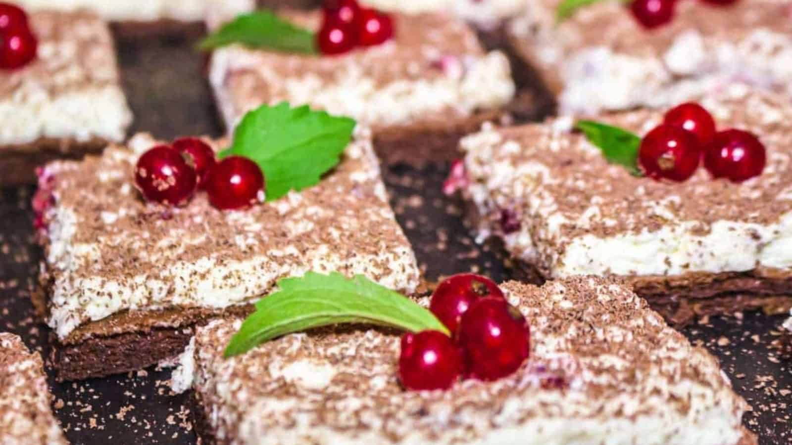 Flourless Chocolate Sheet Cake with berries.